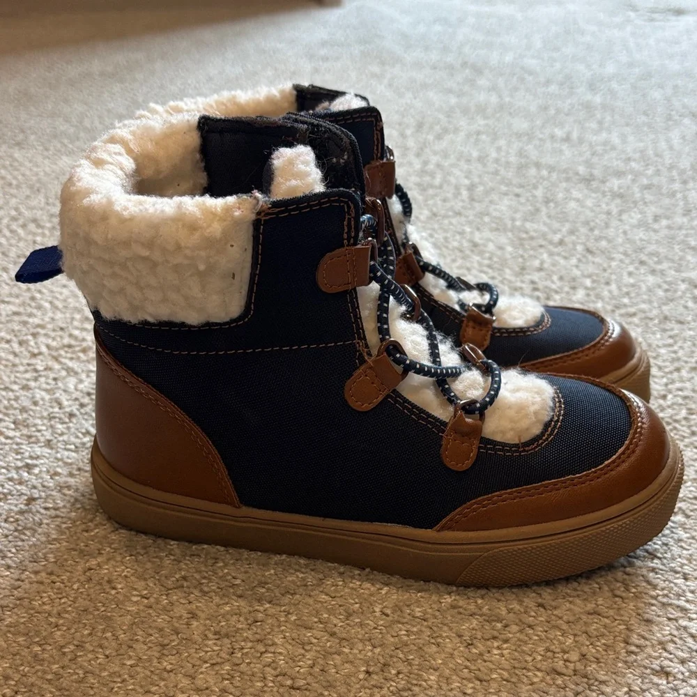 Old Navy Toddler Boy Canvas Sherpa-Trim High-Top Sneaker Boots